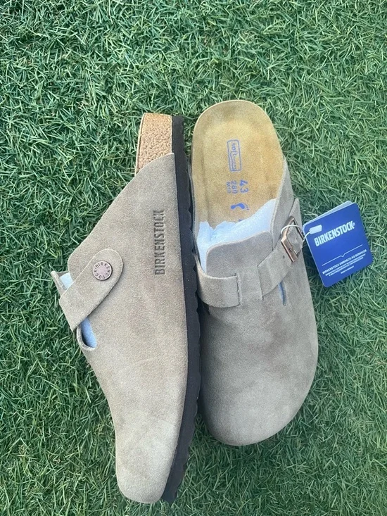 Birkenstock Men’s Boston Suede Clog - Taupe Brown - Picture 3 of 5